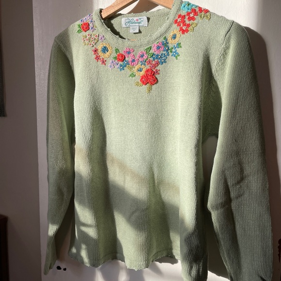 Vintage Embroidered Cotton Sweater - Picture 3 of 3